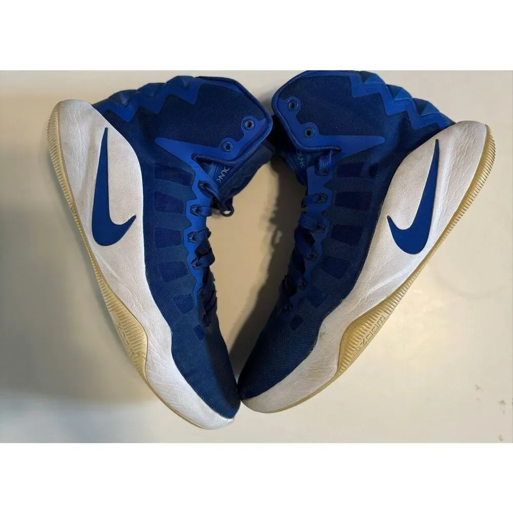 Nike Men's Size 9.5 Hyperdunk Zoom Basketball Shoes Royal Blue White Athletic